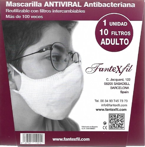 Mascarilla caqui adulto antiviral fantexfil