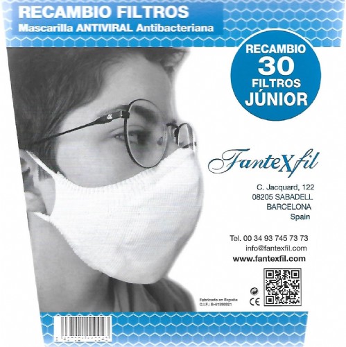 Filtros Mascarilla Junior 30 unidades Fantexfil