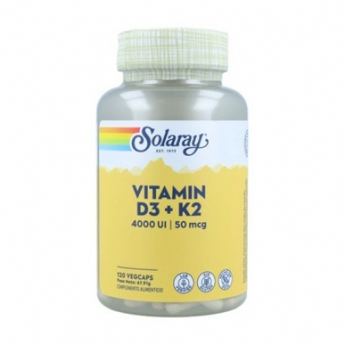 Vitamina d3 & k2 120 vegcaps solaray