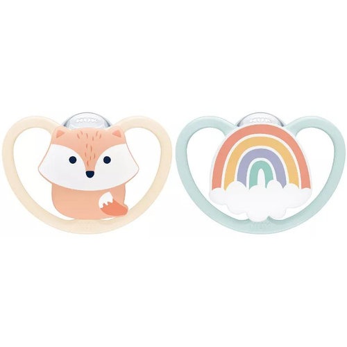 Chupete silicona - nuk space (0 - 6 meses 2 unidades zorro rosa)