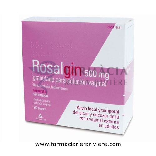 ROSALGIN 500 mg GRANULADO PARA SOLUCION VAGINAL, 20 sobres