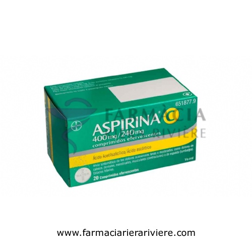 ASPIRINA C 400 mg/240 mg COMPRIMIDOS EFERVESCENTES , 20 comprimidos