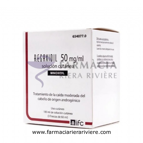 REGAXIDIL 50 mg/ml SOLUCION CUTANEA , 3 frascos de 60 ml