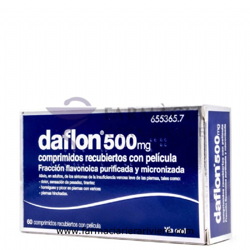 DAFLON 500 MG COMPRIMIDOS RECUBIERTOS CON PELÍCULA, 60 comprimidos