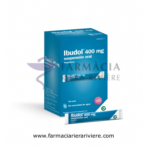 IBUDOL 400 MG SUSPENSION ORAL , 20 sobres