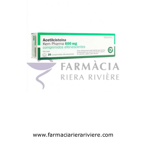 ACETILCISTEINA KERN PHARMA 600 mg COMPRIMIDOS EFERVESCENTES, 20 comprimidos ACETILCISTEINA KERN PHARMA 600 mg COMPRIMIDOS EFERVESCENTES, 20 comprimidos