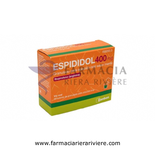 ESPIDIDOL 400 mg GRANULADO PARA SOLUCION ORAL SABOR MENTA , 20 sobres