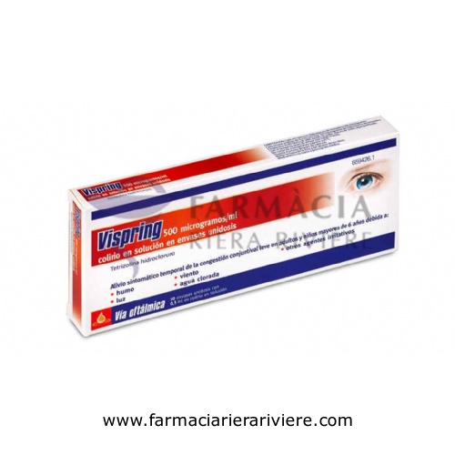 VISPRING 500 microgramos/ml COLIRIO EN SOLUCION EN ENVASE UNIDOSIS, 10 envases unidosis de 0,5 ml