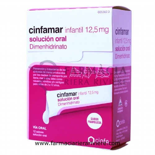 CINFAMAR INFANTIL 12,5 mg SOLUCION ORAL , 12 envases unidosis de 5 ml
