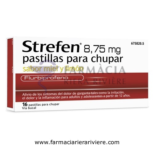 STREFEN 8,75 mg PASTILLAS PARA CHUPAR SABOR MIEL Y LIMON, 16 pastillas