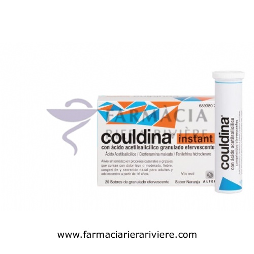 COULDINA INSTANT CON ACIDO ACETILSALICILICO GRANULADO EFERVESCENTE , 20 sobres