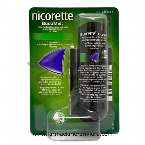 NICORETTE BUCOMIST 1 MG/PULSACION SOLUCION PARA PULVERIZACION BUCAL , 1x1 dispensador de 13,2 ml
