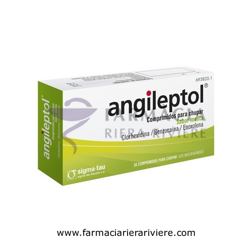 ANGILEPTOL COMPRIMIDOS PARA CHUPAR SABOR MENTA, 30 comprimidos