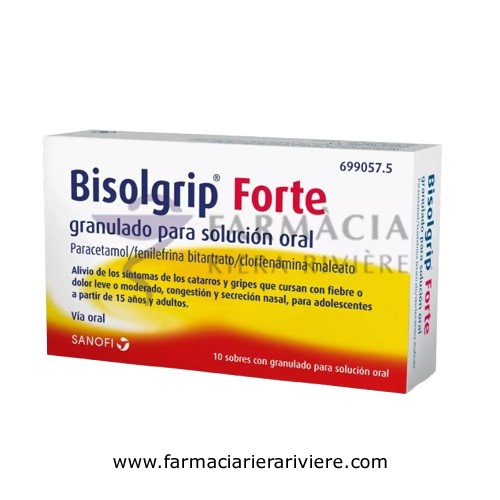 BISOLGRIP FORTE GRANULADO PARA SOLUCION ORAL , 10 sobres