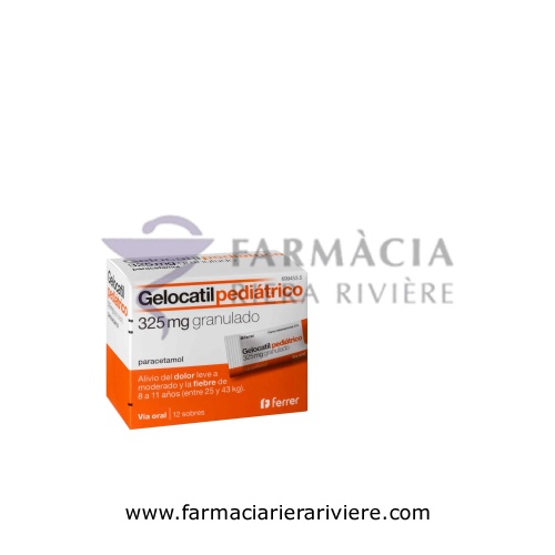 GELOCATIL PEDIATRICO 325 mg granulado , 12 sobres