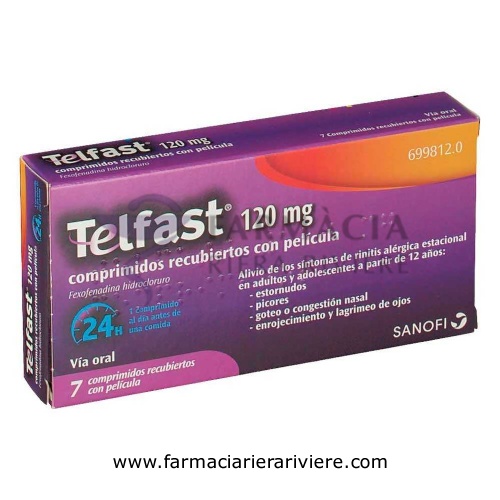 TELFAST 120 mg COMPRIMIDOS RECUBIERTOS CON PELICULA , 7 comprimidos