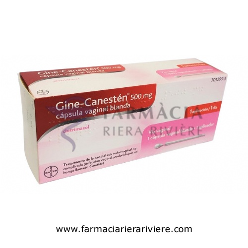 GINE-CANESTEN 500 MG CAPSULA VAGINAL BLANDA ,  1 capsula vaginal blanda + 1 aplicador