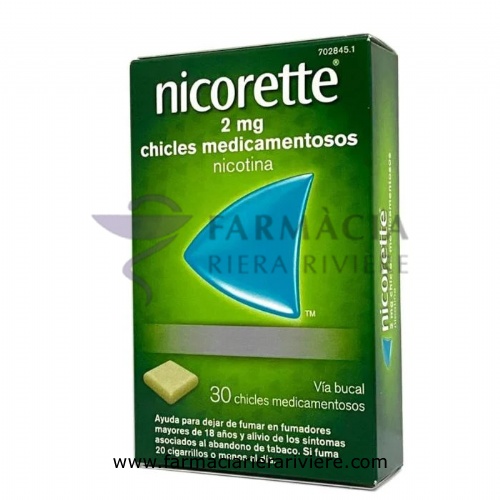 NICORETTE 2 mg CHICLES MEDICAMENTOSOS, 30 chicles