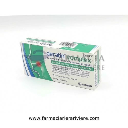 DERATIN COMPLEX COMPRIMIDOS PARA CHUPAR SABOR MENTA , 30 comprimidos (Blister aluminio/PVC)