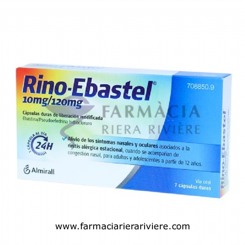 RINO-EBASTEL 10 mg/120 mg CAPSULAS DURAS DE LIBERACION MODIFICADA , 7 cápsulas