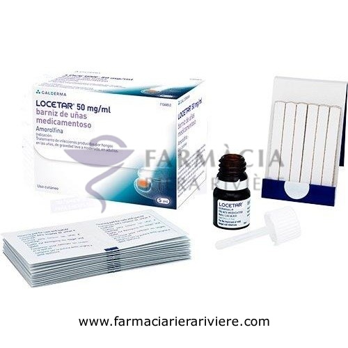 LOCETAR 50 MG/ML BARNIZ DE UÑAS MEDICAMENTOSO 1 frasco de 5 ml (vidrio tipo III)
