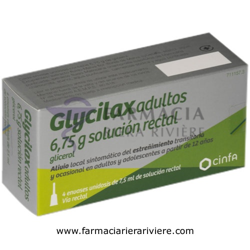 GLYCILAX ADULTOS 6,75 G SOLUCION RECTAL, 4 envases unidosis