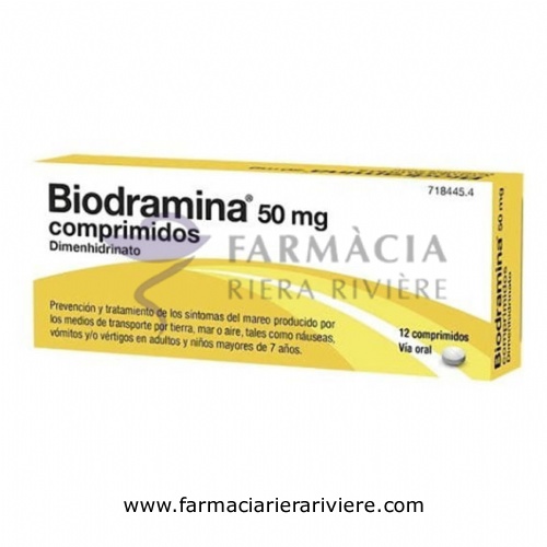 BIODRAMINA 50 mg COMPRIMIDOS , 12 comprimidos