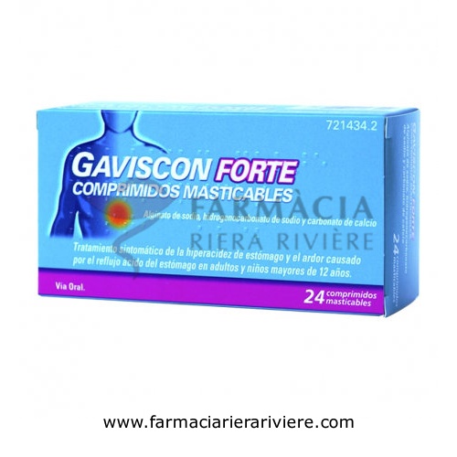 GAVISCON FORTE COMPRIMIDOS MASTICABLES,24 comprimidos