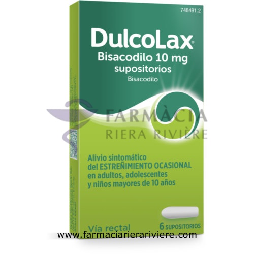 DULCOLAX BISACODILO 10 MG SUPOSITORIOS, 12 supositorios