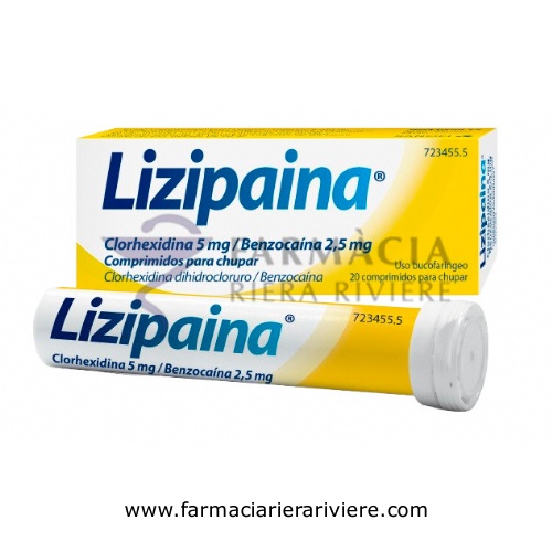 LIZIPAINA CLORHEXIDINA 5 MG/BENZOCAINA 2,5 MG COMPRIMIDOS PARA CHUPAR ,20 comprimidos