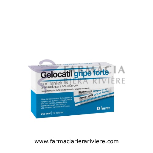 GELOCATIL GRIPE FORTE CON FENILEFRINA GRANULADO PARA SOLUCION ORAL 10 sobres