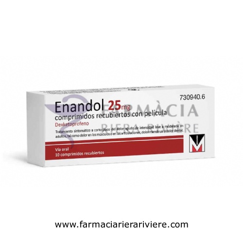ENANDOL 25 mg COMPRIMIDOS RECUBIERTOS CON PELICULA, 10 comprimidos