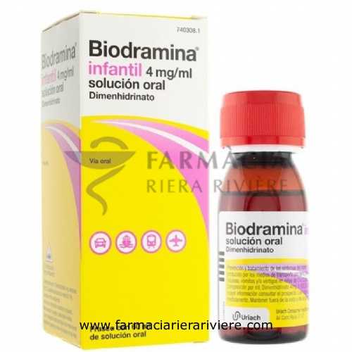 BIODRAMINA  INFANTIL 4 mg/ml SOLUCION ORAL , 1 frasco de 60 ml