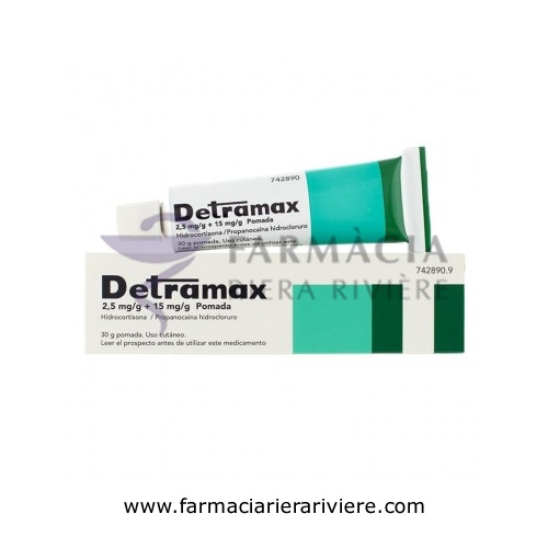 DETRAMAX 2,5 mg/g + 15 mg/g POMADA , 1 tubo de 30 g