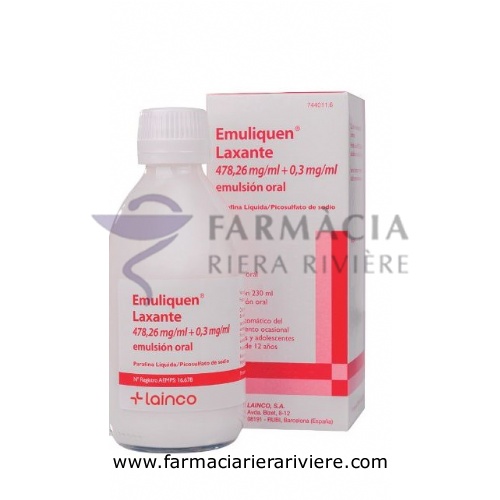 EMULIQUEN LAXANTE 478,26 mg/ml + 0,3 mg/ml EMULSION ORAL , 1 frasco de 230 ml