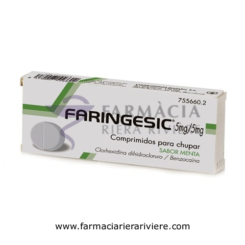 FARINGESIC 5 mg/5 mg COMPRIMIDOS PARA CHUPAR SABOR MENTA 20 comprimidos