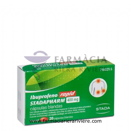 IBUPROFENO RAPID STADAPHARM 400 MG CAPSULAS BLANDAS, 20 cápsulas