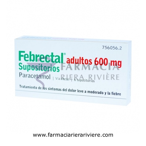 FEBRECTAL ADULTOS 600 MG SUPOSITORIOS , 6 supositorios