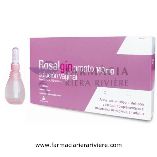 ROSALGIN PRONTO 140 mg SOLUCIÓN VAGINAL, 5 envases unidosis de 140 ml