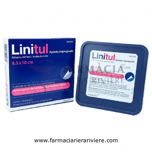 LINITUL APOSITO IMPREGNADO, 20 apósitos de 8,5 x 10 cm