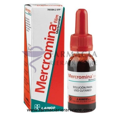 MERCROMINA FILM 20 MG/ML SOLUCIÓN CUTÁNEA, 1 frasco de 30 ml