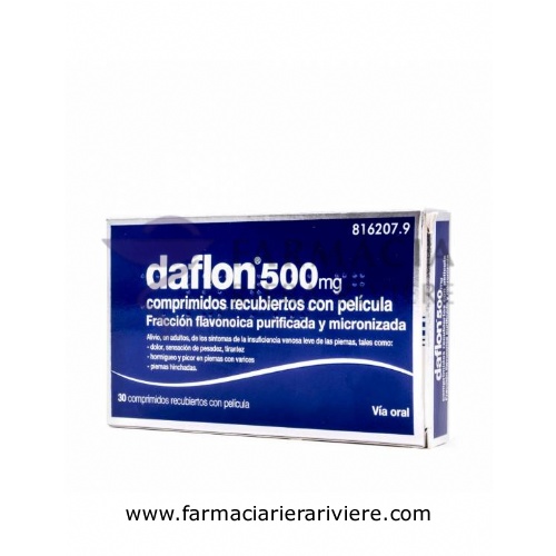 DAFLON 500 MG COMPRIMIDOS RECUBIERTOS CON PELÍCULA, 30 comprimidos