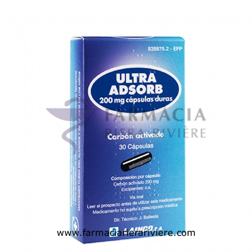 ULTRA ADSORB 200 mg CAPSULAS DURAS, 30 cápsulas