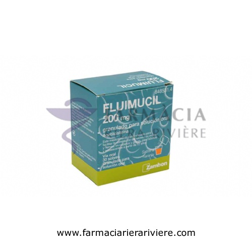 FLUIMUCIL 200 mg GRANULADO PARA SOLUCION ORAL , 30 sobres