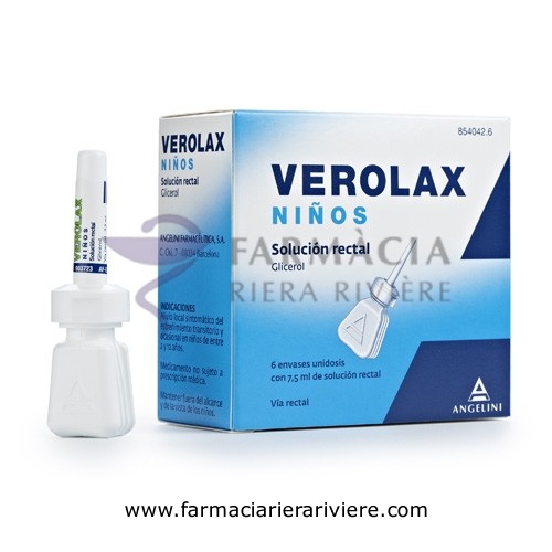 VEROLAX NIÑOS SOLUCION RECTAL, 6 enemas de 2,5 ml