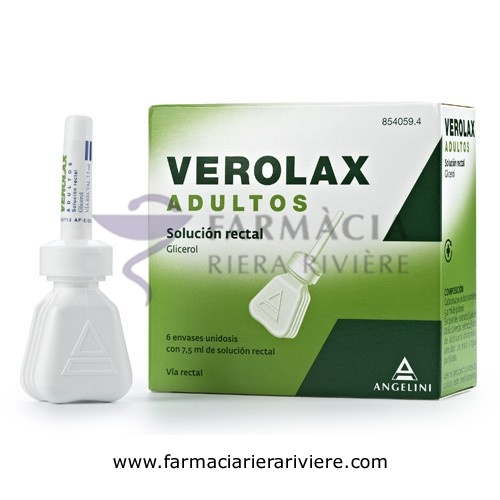 VEROLAX ADULTOS SOLUCION RECTAL , 6 enemas de 7,5 ml
