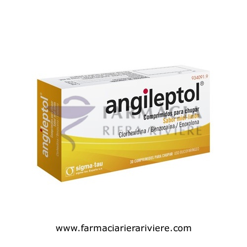 ANGILEPTOL COMPRIMIDOS PARA CHUPAR SABOR MIEL-LIMÓN, 30 comprimidos