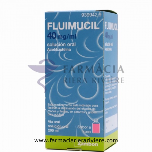 FLUIMUCIL 40mg/ml SOLUCION ORAL , 1 frasco de 200 ml