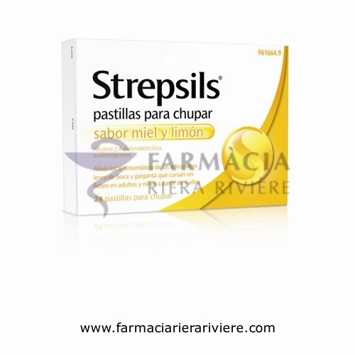 STREPSILS PASTILLAS PARA CHUPAR SABOR MIEL Y LIMON , 24 pastillas