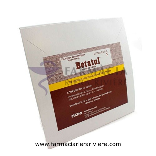 BETATUL 250 MG APÓSITO IMPREGNADO 10 apósitos